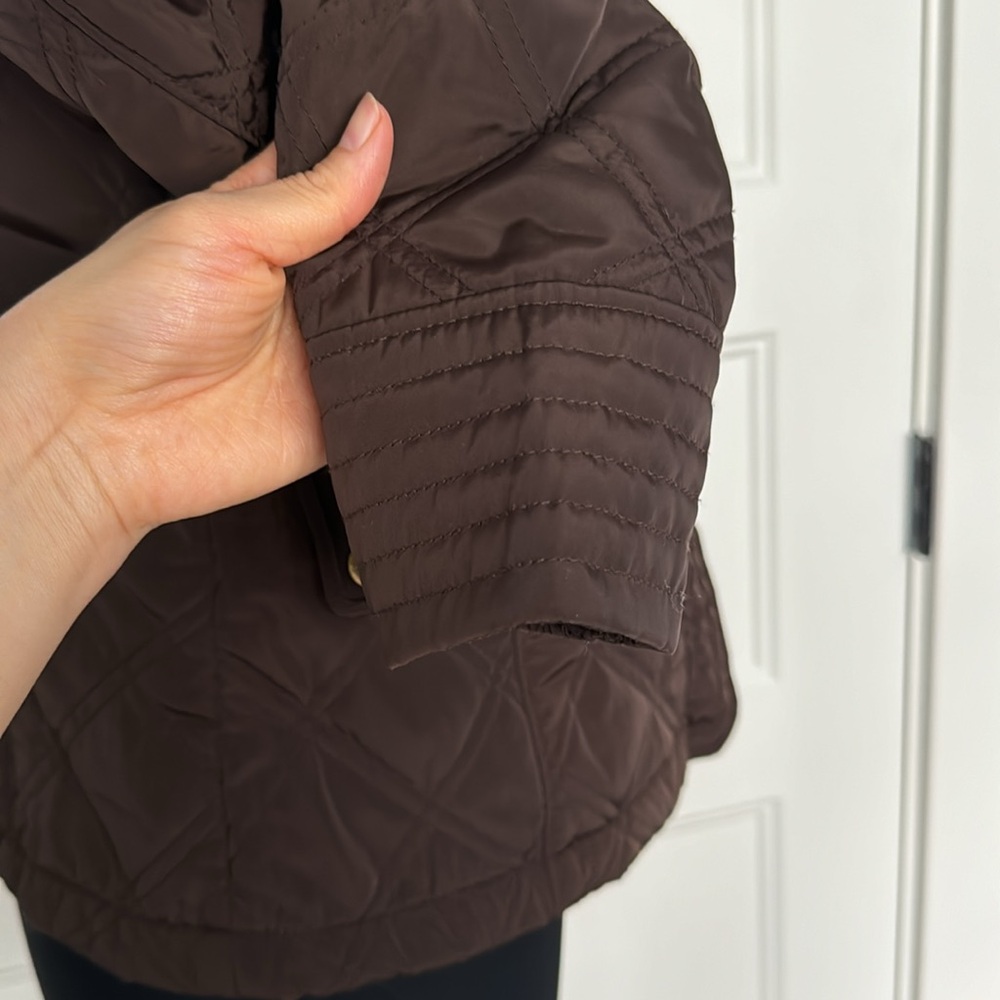 Talbots Snap Button Fur Lined Quilted Utility Lig… - image 5